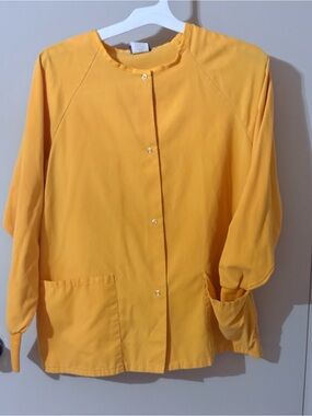 Gel scrubs Bright Mustard Yellow Button-Front scrub Jacket small